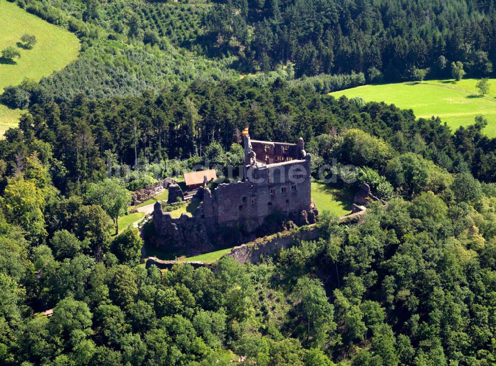 Luftbild Seelbach - Schönberg - Burgruine Hohengeroldseck im Schwarzwald in Baden-Württemberg