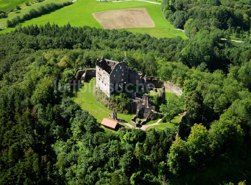 Luftaufnahme Seelbach - Schönberg - Burgruine Hohengeroldseck im Schwarzwald in Baden-Württemberg