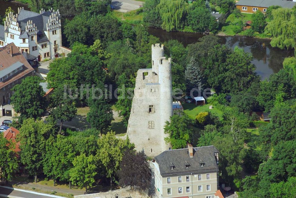 Luftaufnahme Saalfeld - Burgruine Hoher Schwarm