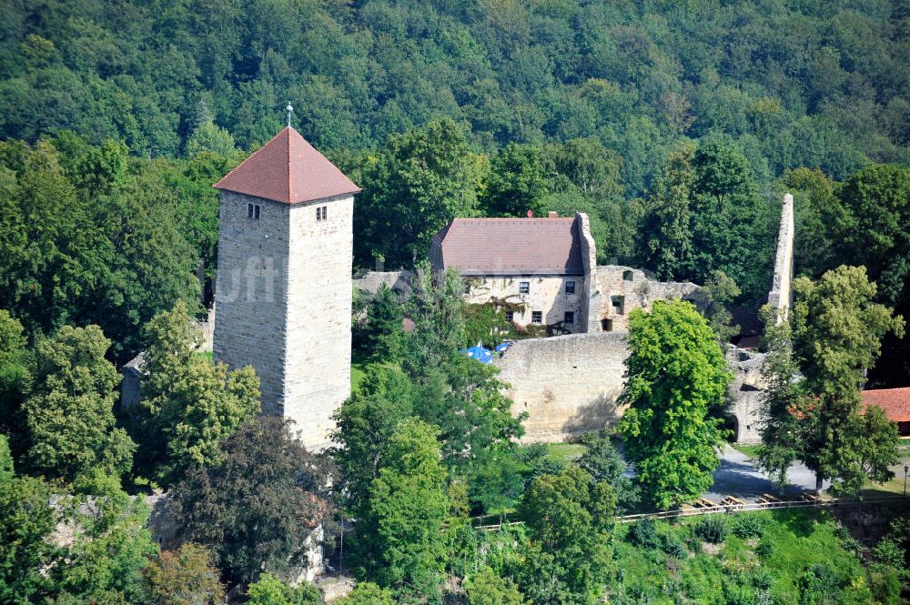 Luftbild Ostheim v.d. Rhön - Burgruine Lichtenburg in Bayern