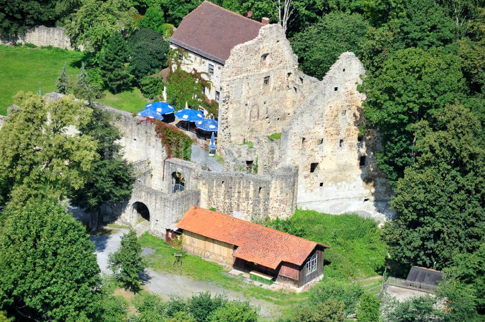 Luftbild Ostheim v.d. Rhön - Burgruine Lichtenburg in Bayern