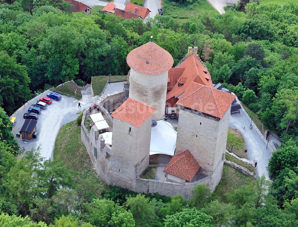 Luftbild Treffurt - Burgruine Normannstein in Treffurt im Bundesland Thüringen