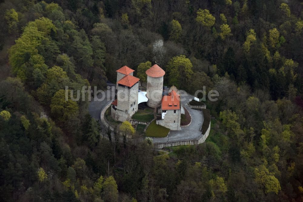 Treffurt aus der Vogelperspektive: Burgruine Normannstein in Treffurt im Bundesland Thüringen