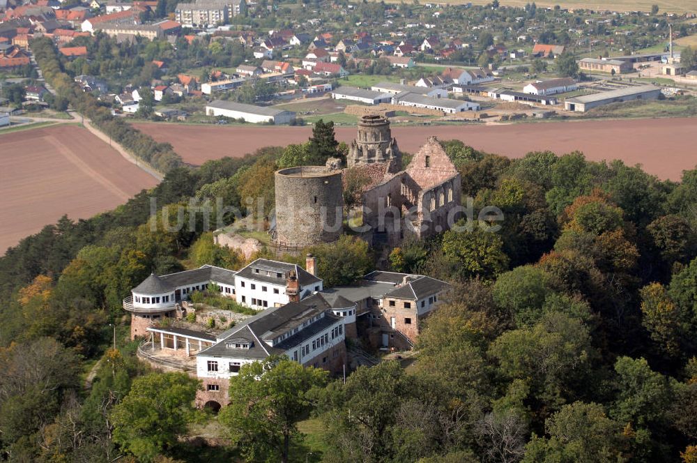 Luftaufnahme Steinthaleben - Burgruine Rothenburg in Steinthaleben