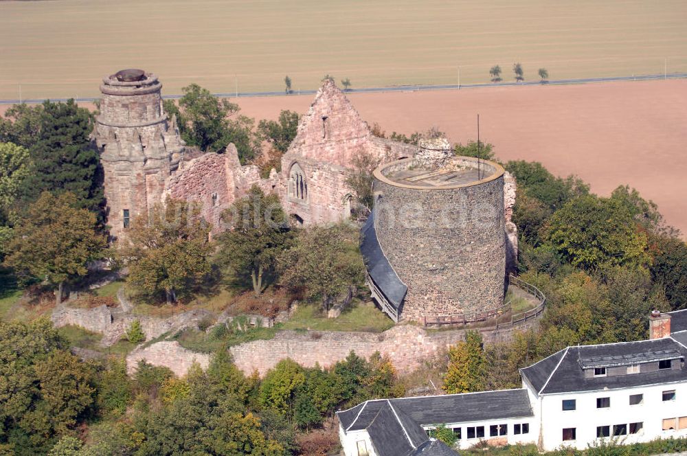 Luftaufnahme Steinthaleben - Burgruine Rothenburg in Steinthaleben