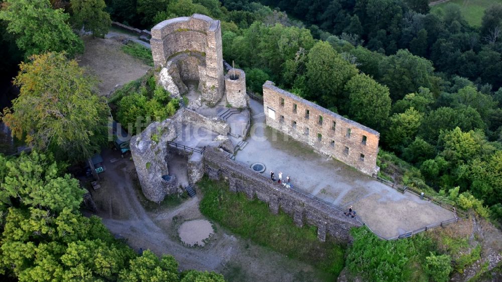 Luftaufnahme Altwindeck - Burgruine in Windeck im Bundesland Nordrhein-Westfalen, Deutschland