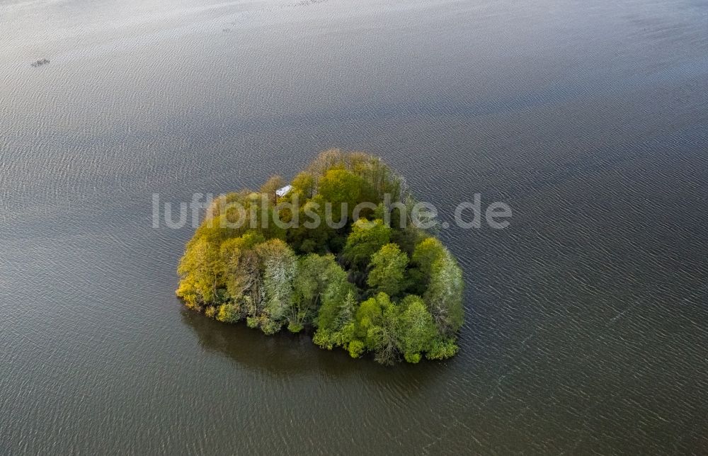 Vipperow von oben - Burgwall- Insel im See Kleine Müritz bei Vipperow im Bundesland Mecklenburg-Vorpommern