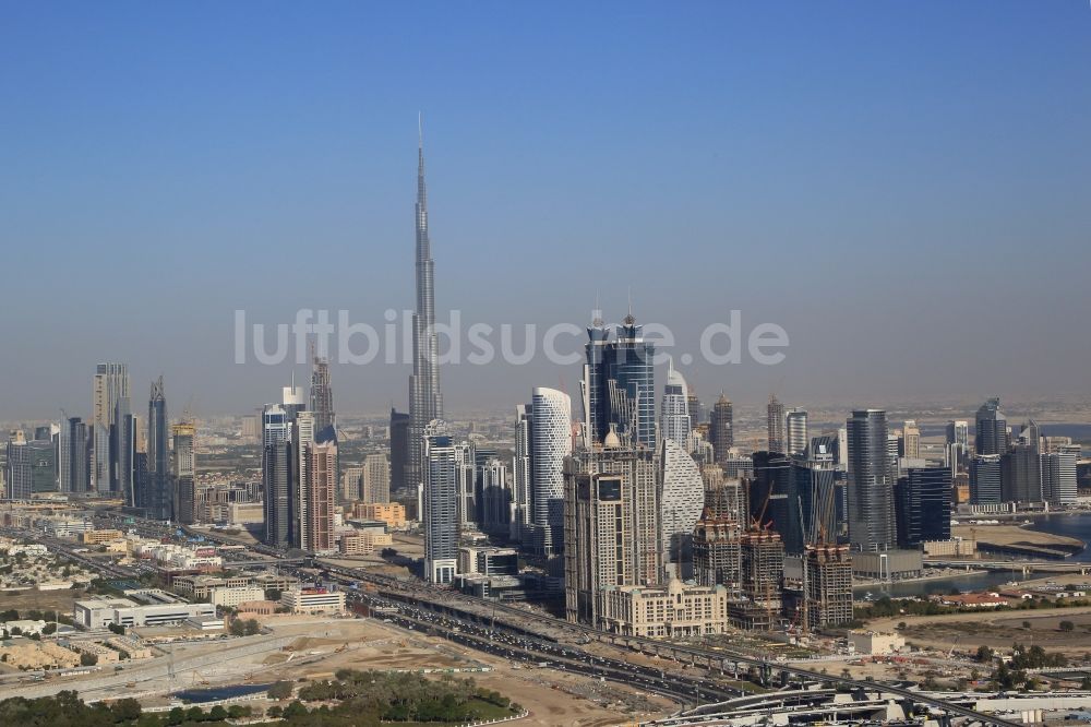 Dubai Von Oben Burj Khalifa Und Hochhauser In Dubai In Vereinigte Arabische Emirate