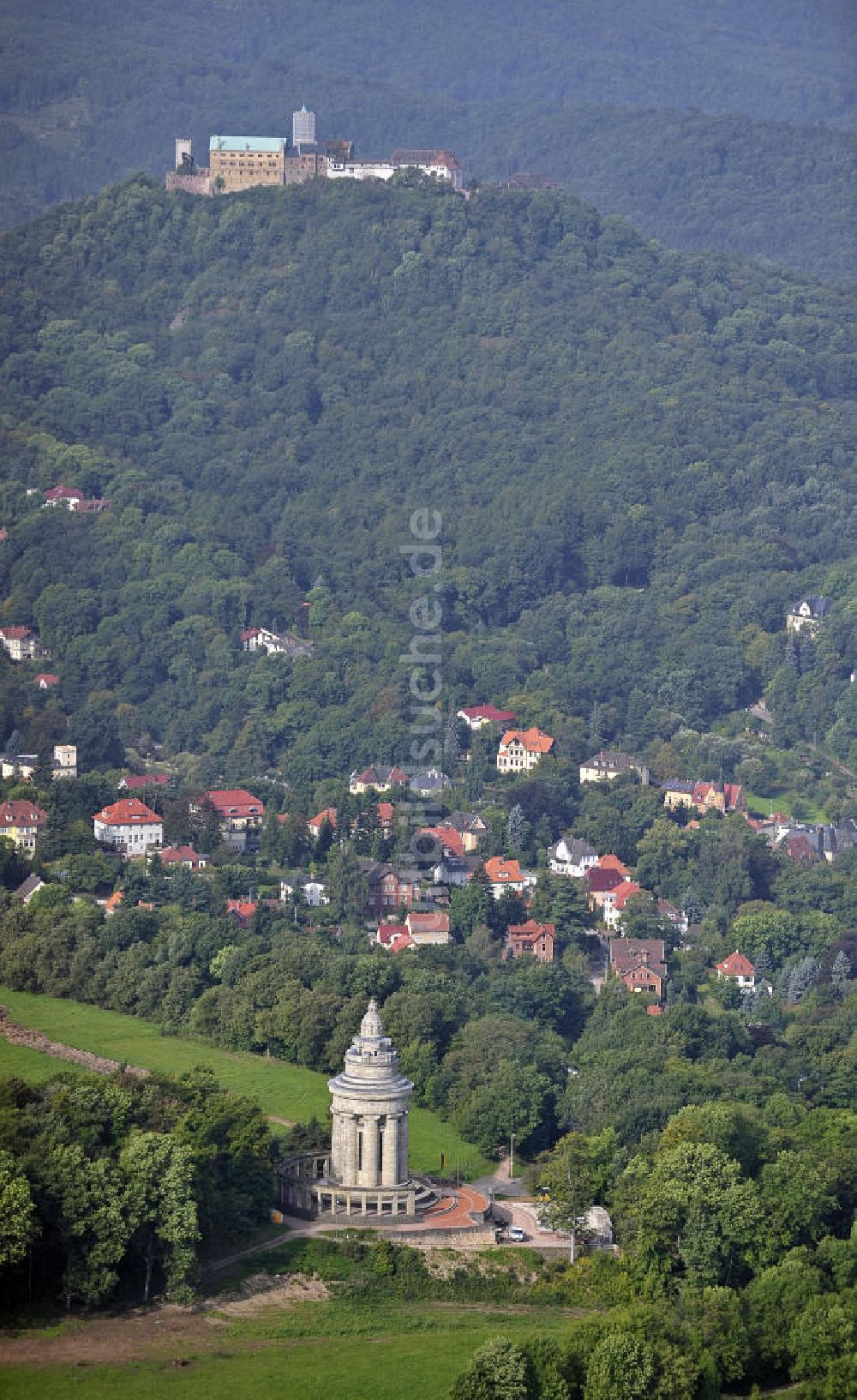 Luftaufnahme Eisenach - Burschenschaftsdenkmal und Wartburg