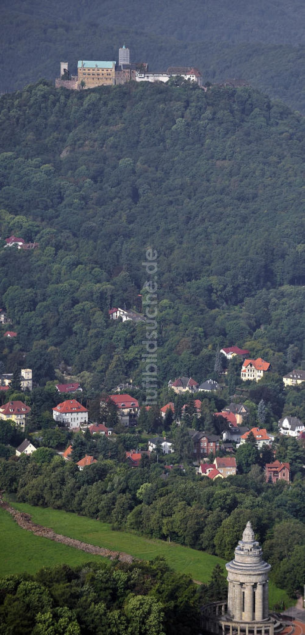 Luftbild Eisenach - Burschenschaftsdenkmal und Wartburg