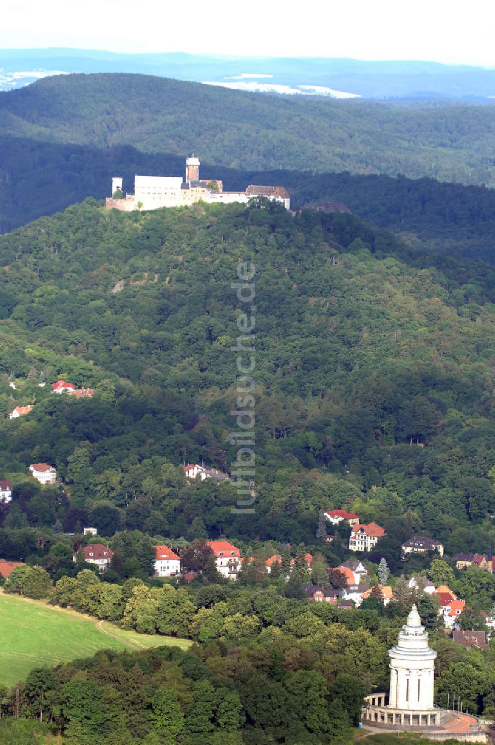 Luftbild Eisenach - Burschenschaftsdenkmal und Wartburg bei Eisenach