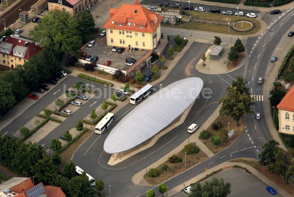 Luftbild Heilbad Heiligenstadt - Busbahnhof an der Bahnhofstraße in Heilbad Heiligenstadt in Thüringen