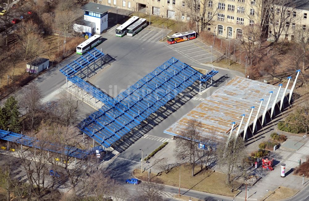 Chemnitz von oben - Busbahnhof Chemnitz im Bundesland Sachsen