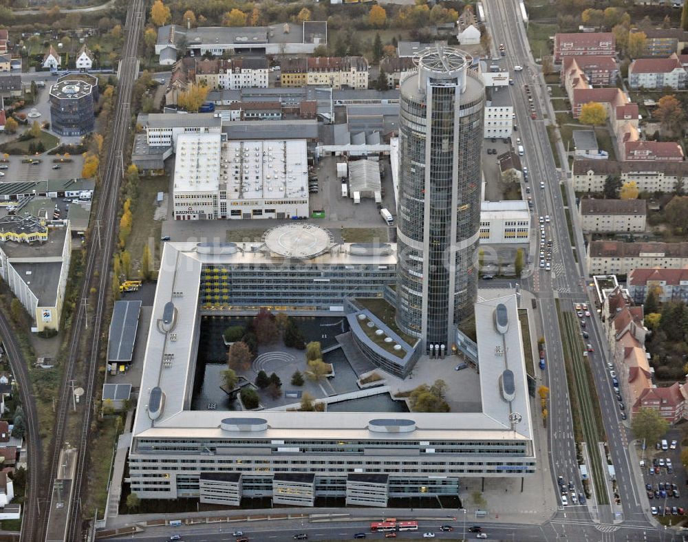 Nürnberg von oben - Business-Tower Nürnberg