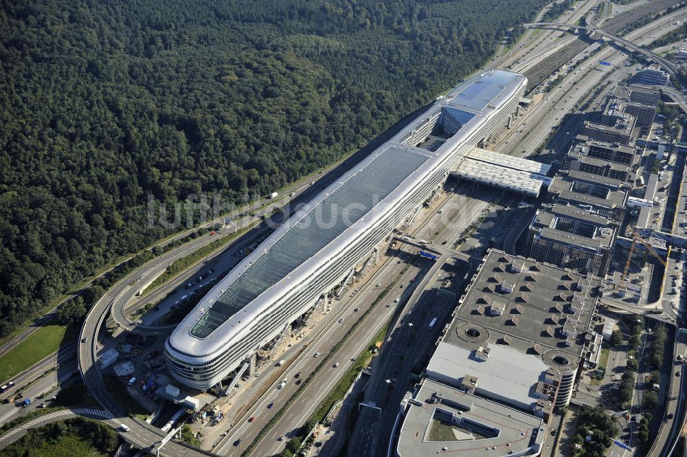 Frankfurt am Main aus der Vogelperspektive: Businesscenter The Squaire, vormals als Airrail Center Frankfurt