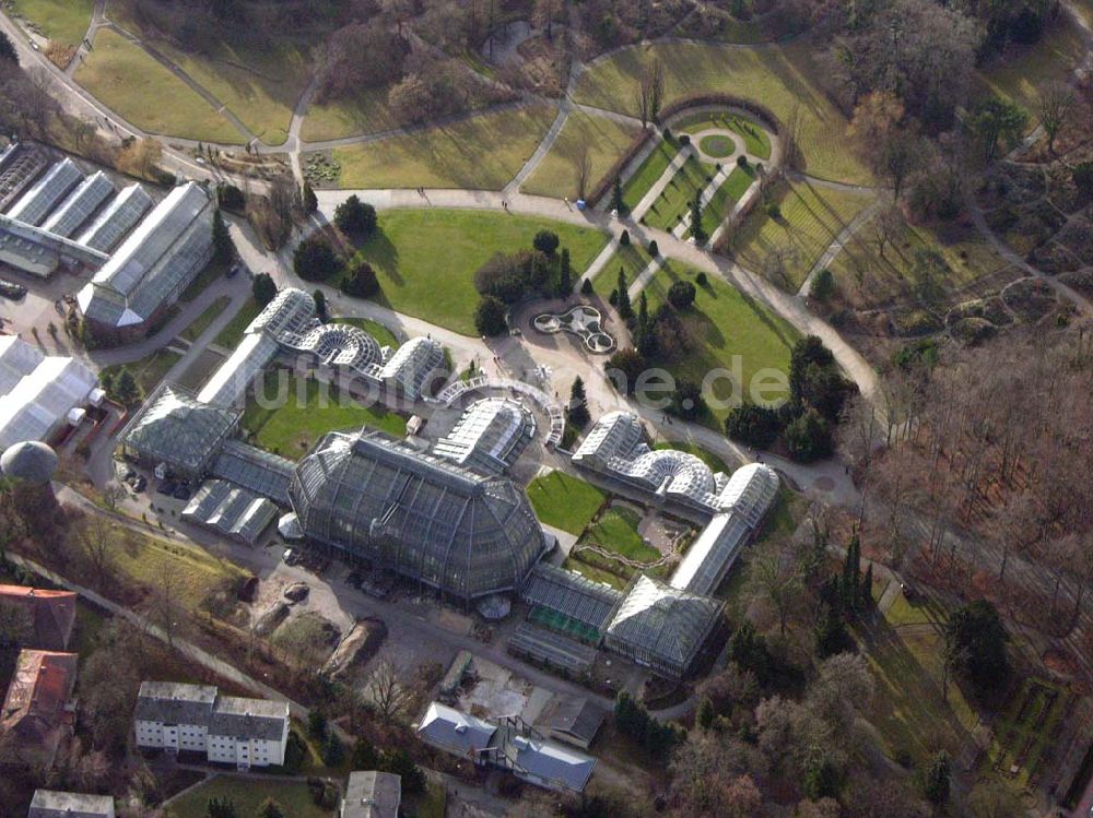 Berlin - Dahlem von oben - Butanischer Garten in Berlin Dahlem