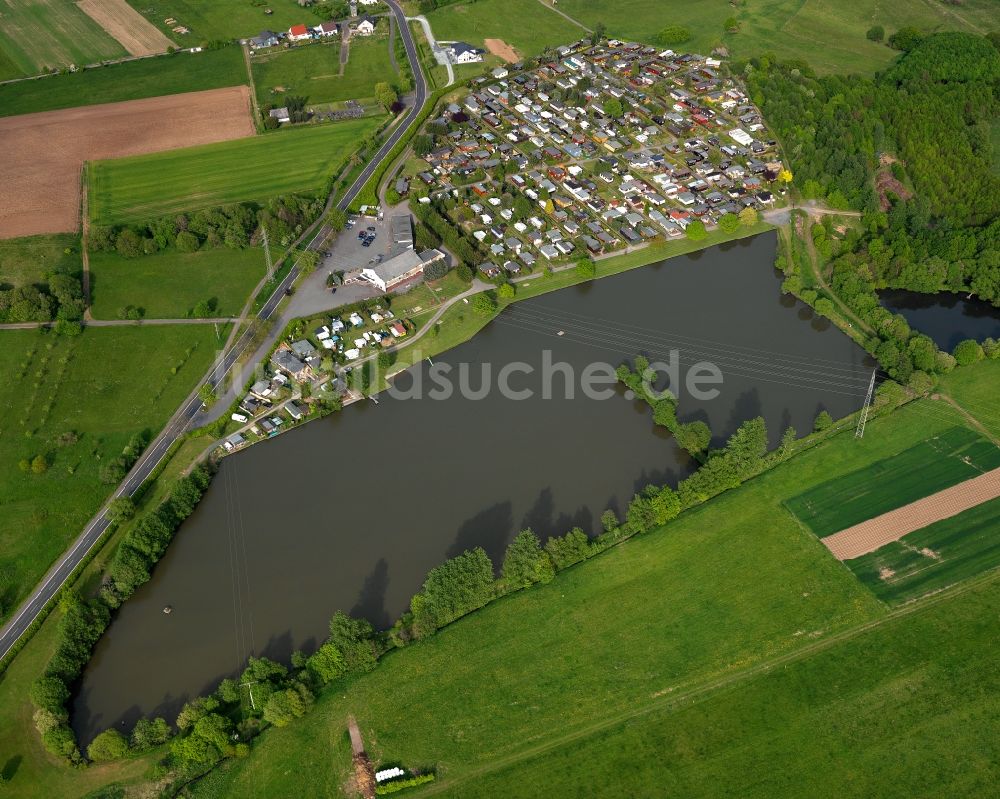 Elbingen aus der Vogelperspektive: Camping- und Mobilheimparadies Haus Seeblick in der Ortsgemeinde Elbingen im Bundesland Rheinland-Pfalz