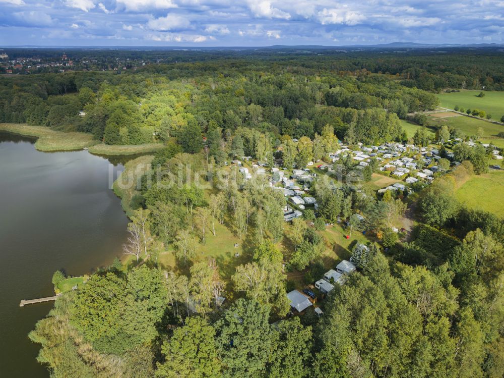 Moritzburg aus der Vogelperspektive: Campingplatz Bad Sonnenland in Moritzburg im Bundesland Sachsen, Deutschland