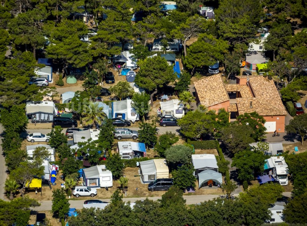 Canet-en-Roussillon aus der Vogelperspektive: Campingplatz in Canet-en-Roussillon in Frankreich