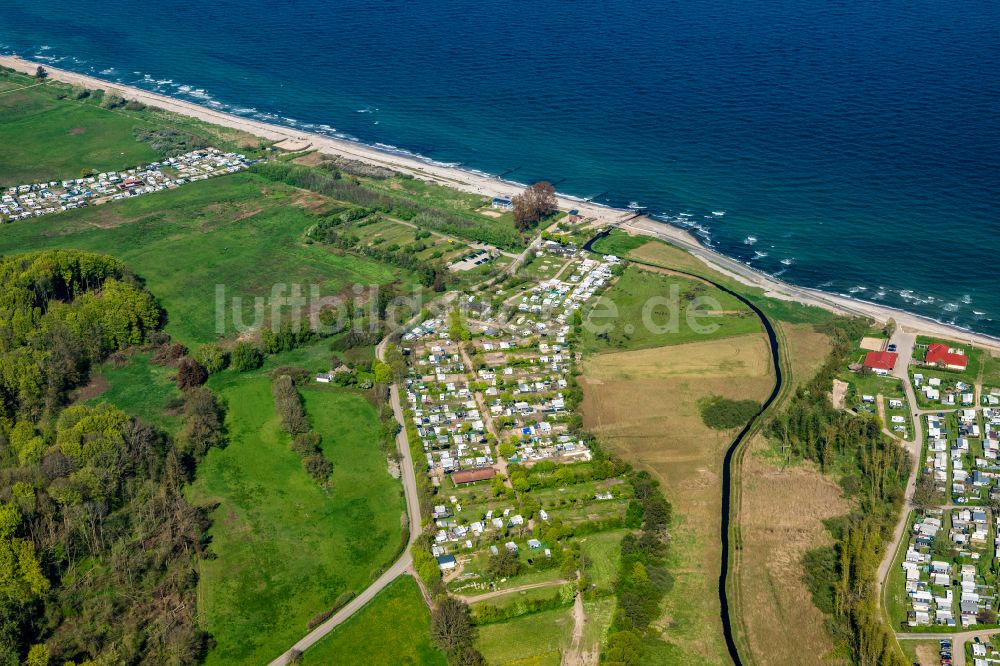 Damp von oben - Campingplatz Koralle an der Meeresküste der Ostsee in Damp im Bundesland Schleswig-Holstein, Deutschland