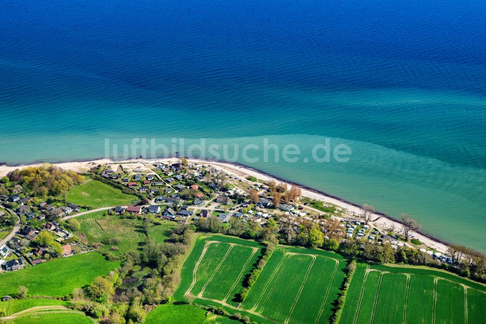 Luftaufnahme Langholz - Campingplatz Langholz an der Meeres-Küste der Ostsee in Langholz im Bundesland Schleswig-Holstein