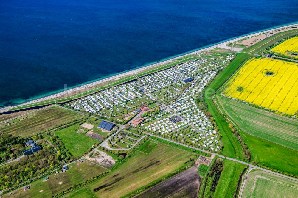 Luftbild Fehmarn - Campingplatz an der Meeresküste Bojendorf Campingplatz Wallnau in Fehmarn im Bundesland Schleswig-Holstein, Deutschland