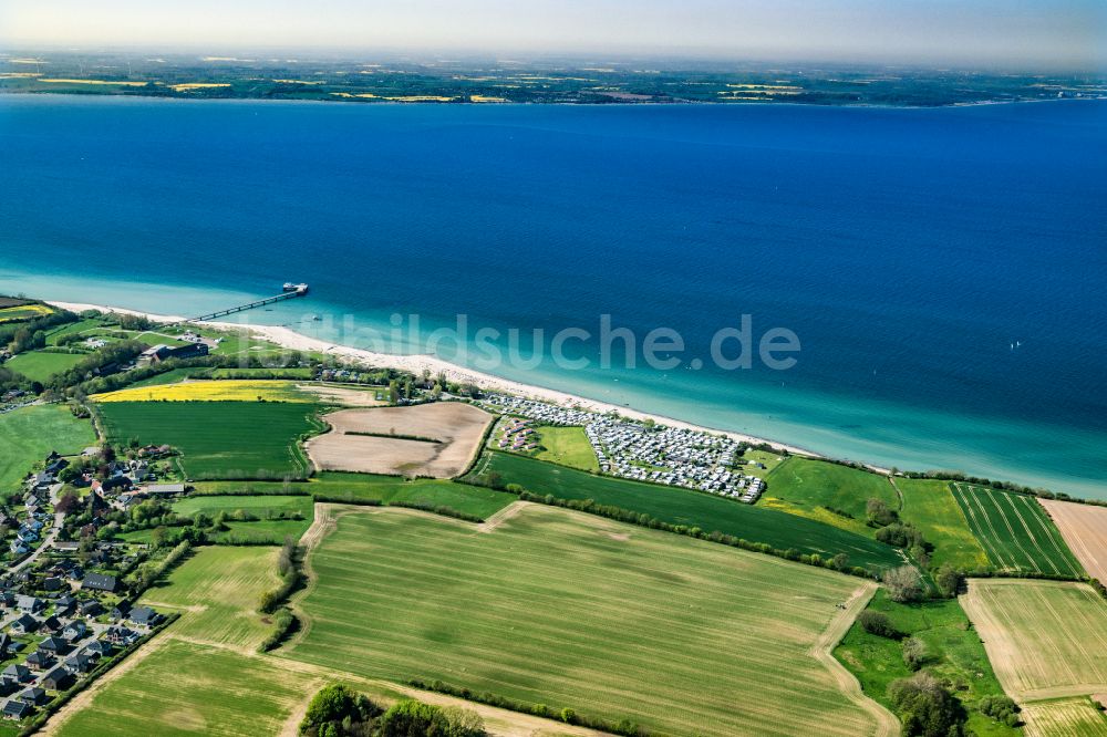 Luftbild Schwedeneck - Campingplatz an der Meeresküste Campingplatz Surendorf in Schwedeneck im Bundesland Schleswig-Holstein, Deutschland