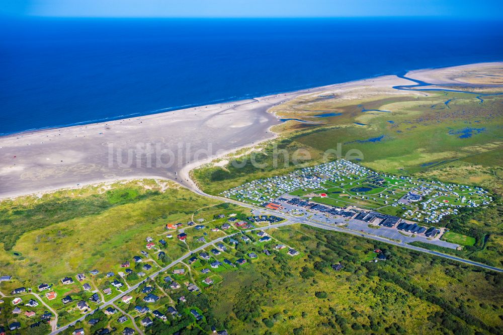 Luftaufnahme Römö - Campingplatz an der Meeresküste First Camp Lakolk Strand - Römö in Römö in Region Syddanmark, Dänemark