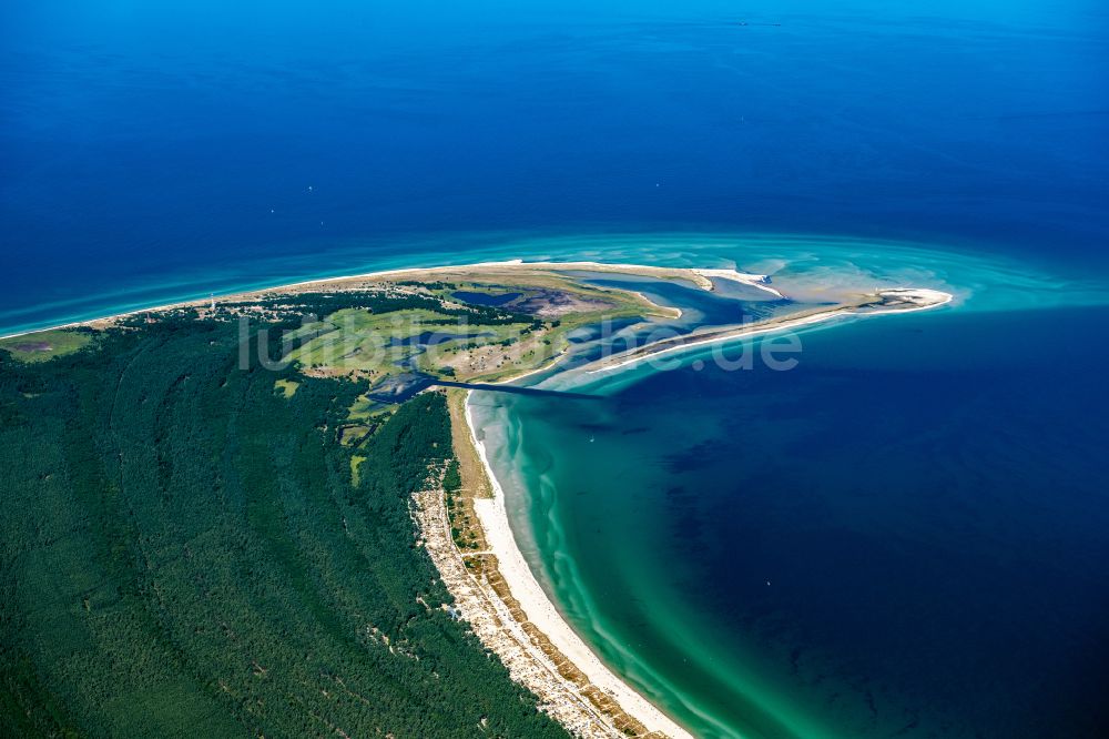 Born am Darß aus der Vogelperspektive: Campingplatz an der Meeresküste der Ostsee in Born am Darß im Bundesland Mecklenburg-Vorpommern, Deutschland