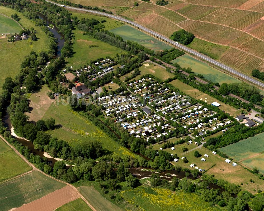 Monzingen aus der Vogelperspektive: Campingplatz Nahemühle in Monzingen im Bundesland Rheinland-Pfalz