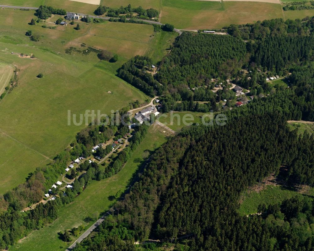 Luftaufnahme Sensweiler - Campingplatz Oberes Idartal in der Ortsgemeinde Sensweiler im Bundesland Rheinland-Pfalz