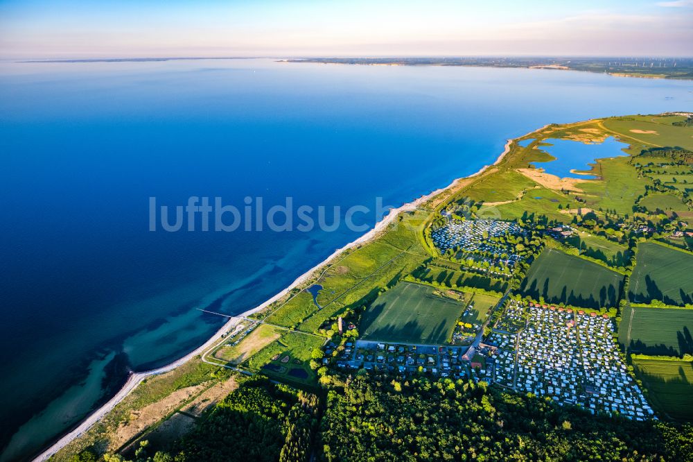 Luftaufnahme Behrensdorf - Campingplatz an der Ostseeküste in Behrensdorf im Bundesland Schleswig-Holstein, Deutschland