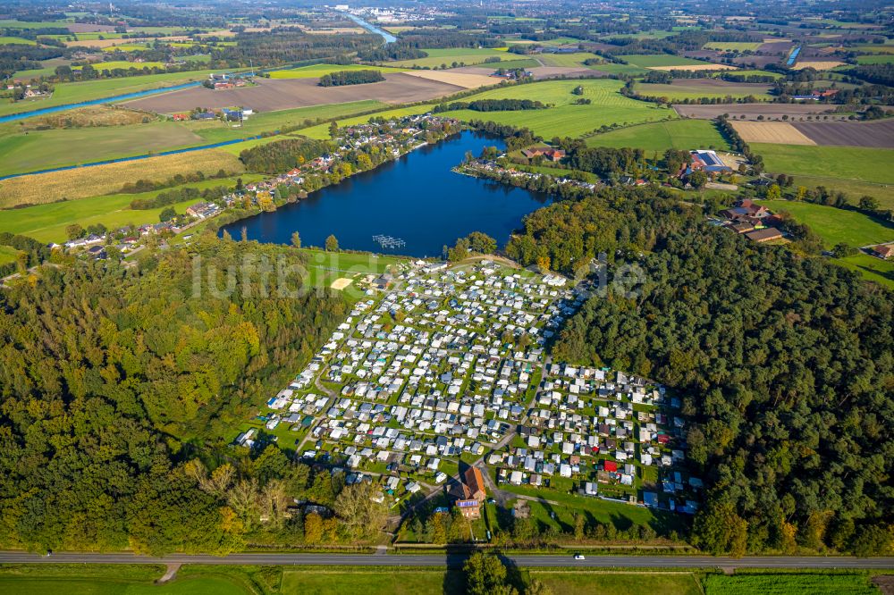 Luftaufnahme Ternsche - Campingplatz Seepark Ternsche am Seeufer des Ternscher See in Ternsche im Bundesland Nordrhein-Westfalen, Deutschland