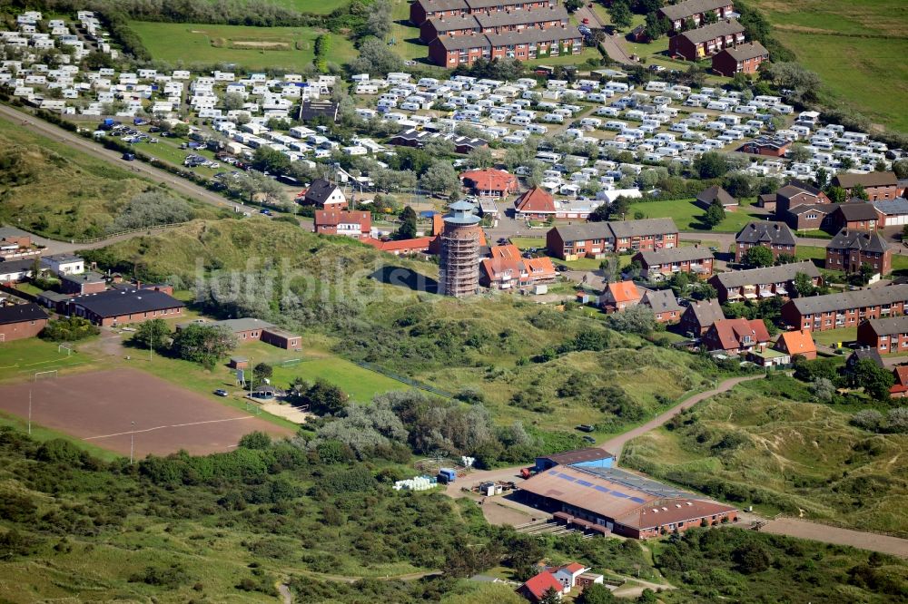 Luftbild Borkum - Campingplatz mit Wohnwagen in Borkum im Bundesland Niedersachsen