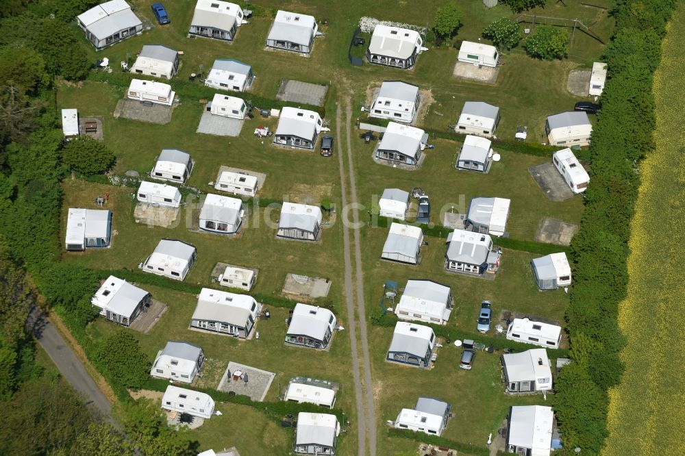 Luftbild Allinge - Campingplatz mit Wohnwagen und Zelten in Allinge in Region Hovedstaden, Dänemark