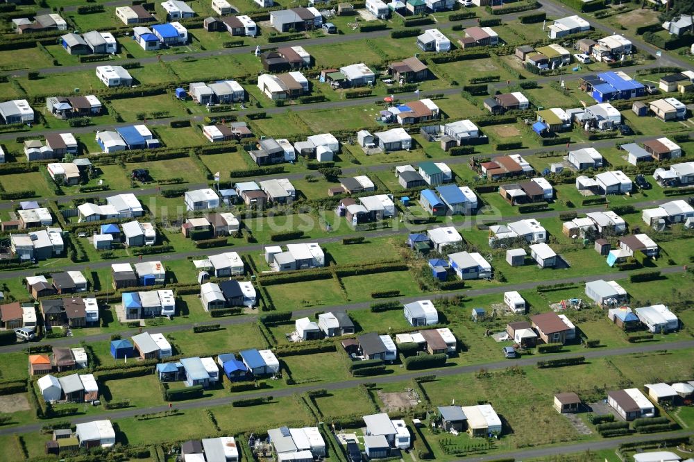 Hörstel von oben - Campingplatz mit Wohnwagen und Zelten in Hörstel im Bundesland Nordrhein-Westfalen