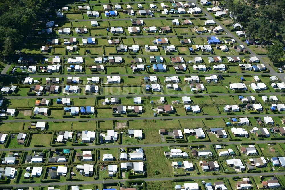 Luftaufnahme Hörstel - Campingplatz mit Wohnwagen und Zelten in Hörstel im Bundesland Nordrhein-Westfalen