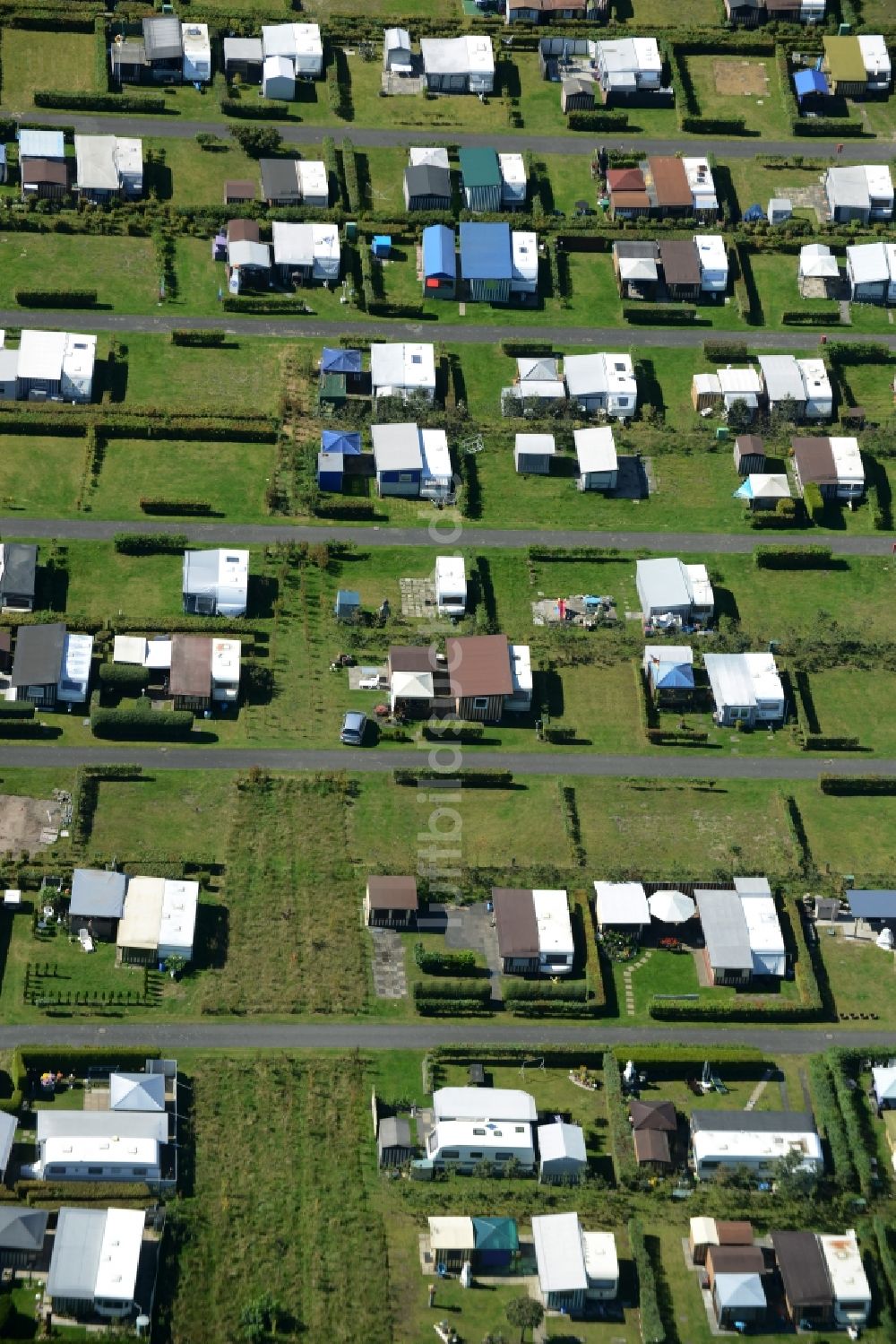 Hörstel aus der Vogelperspektive: Campingplatz mit Wohnwagen und Zelten in Hörstel im Bundesland Nordrhein-Westfalen