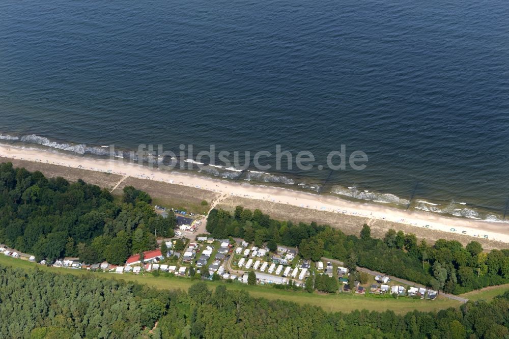 Luftbild Ückeritz - Campingplatz mit Wohnwagen und Zelten im Ortsteil Kölpinsee in Ückeritz im Bundesland Mecklenburg-Vorpommern