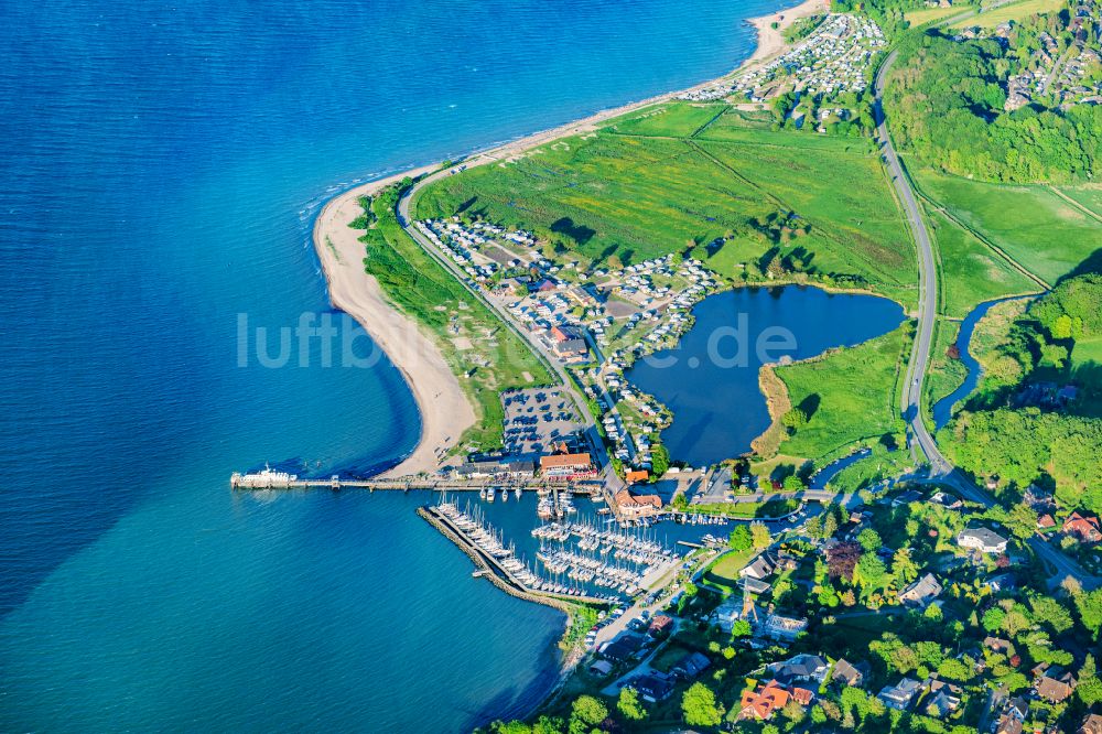 Luftaufnahme Westerholz - Campingplatz mit Wohnwagen und Zelten am Ostseestrand in Langballigholz im Bundesland Schleswig-Holstein