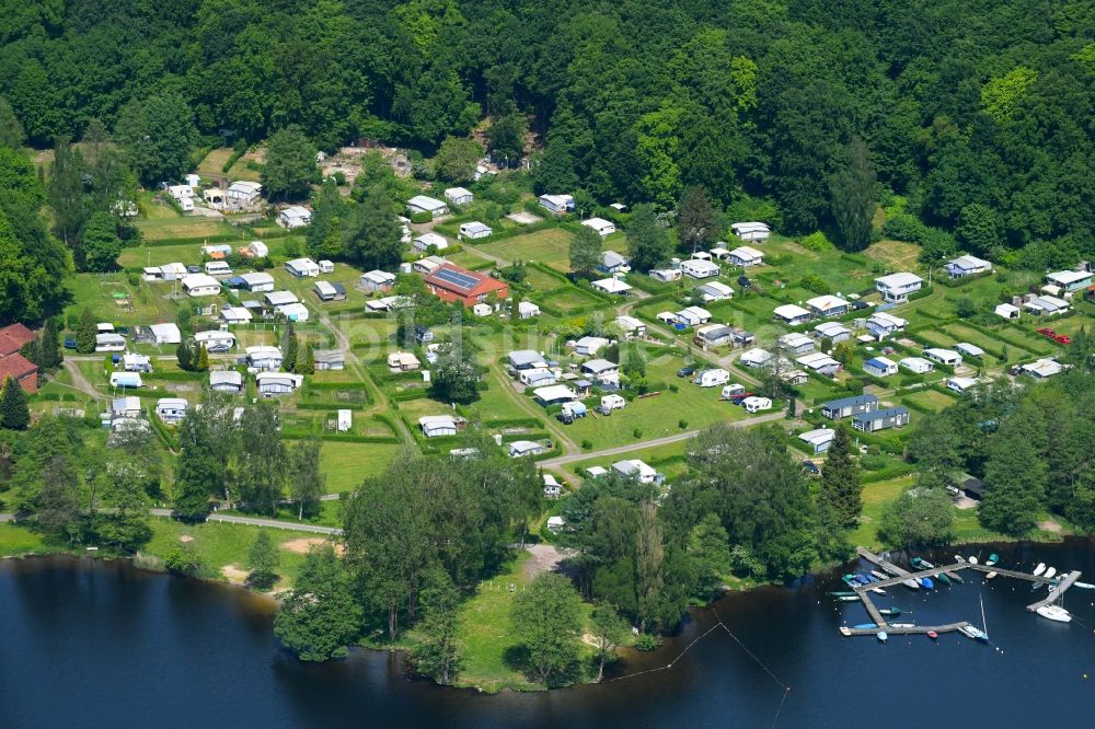 Wittenborn von oben - Campingplatz mit Wohnwagen und Zelten in Wittenborn im Bundesland Schleswig-Holstein, Deutschland