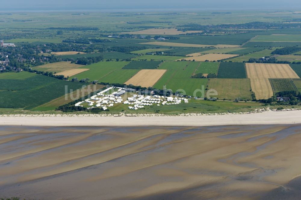 Luftaufnahme Nieblum - Campingplatz mit Zelten in Nieblum im Bundesland Schleswig-Holstein