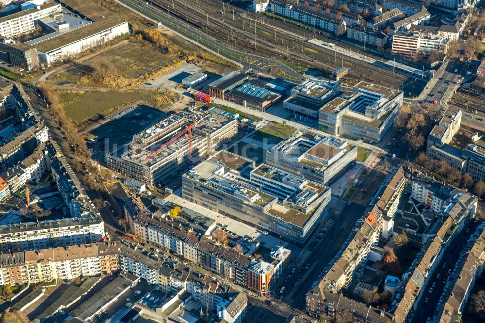 Düsseldorf von oben - Campus- Gebäude der Fachhochschule Hochschule Düsseldorf - Campus Derendorf in Düsseldorf im Bundesland Nordrhein-Westfalen