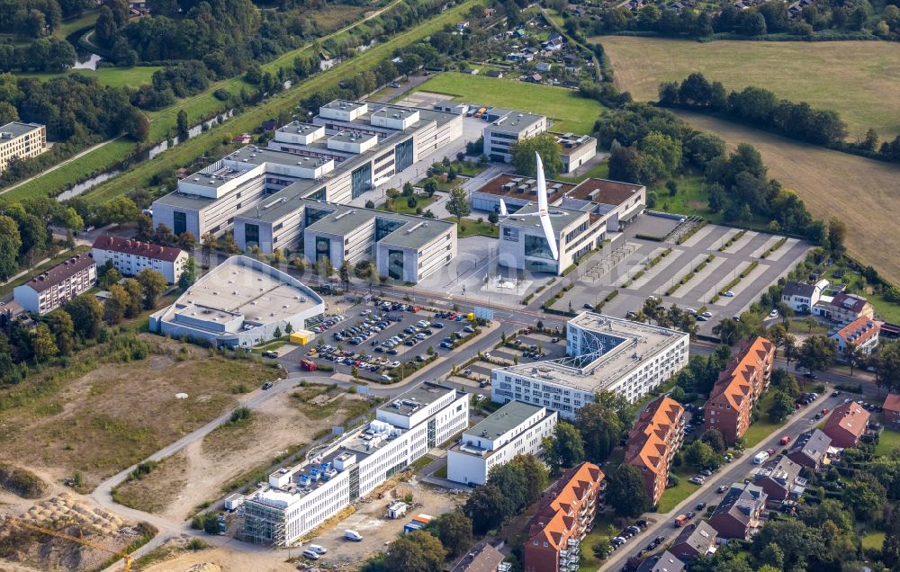 Luftbild Hamm - Campus- Gebäude der Hochschule Hamm-Lippstadt in Hamm im Bundesland Nordrhein-Westfalen, Deutschland