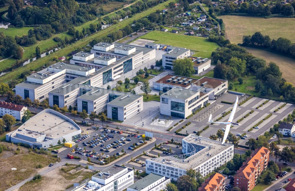 Luftaufnahme Hamm - Campus- Gebäude der Hochschule Hamm-Lippstadt in Hamm im Bundesland Nordrhein-Westfalen, Deutschland