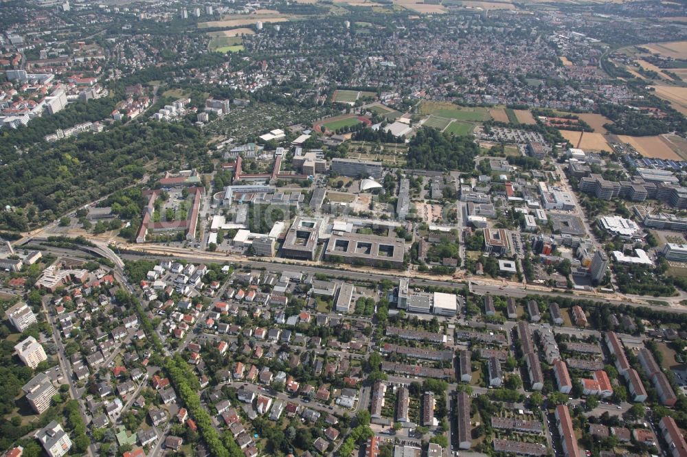 Luftbild Mainz - Campus- Gebäude der Johannes Gutenberg Universität in Mainz im Bundesland Rheinland-Pfalz