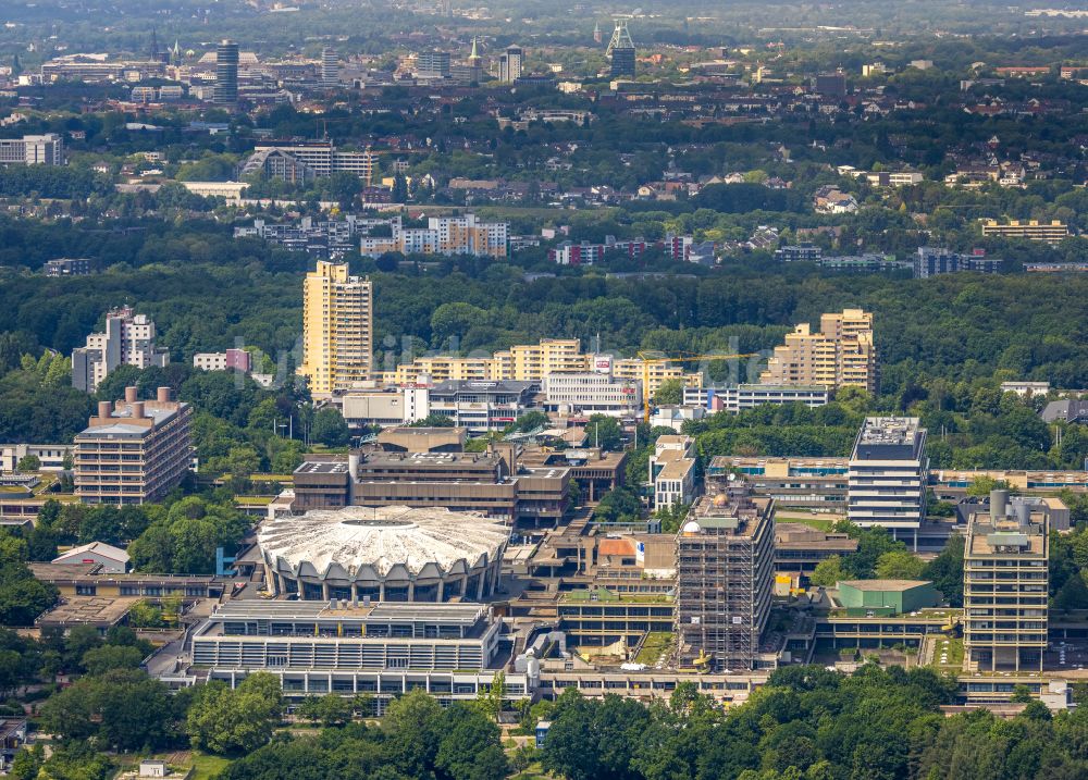 Bochum von oben - Campus- Gebäude der Ruhr-Universität in Bochum im Bundesland Nordrhein-Westfalen