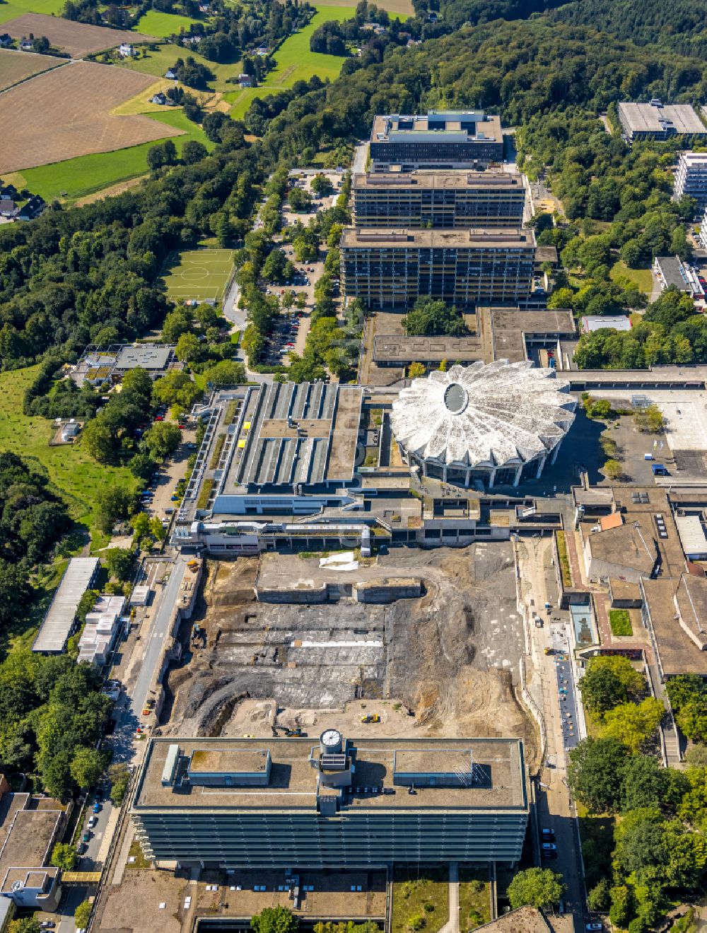 Luftbild Bochum - Campus- Gebäude der Ruhr-Universität in Bochum im Bundesland Nordrhein-Westfalen