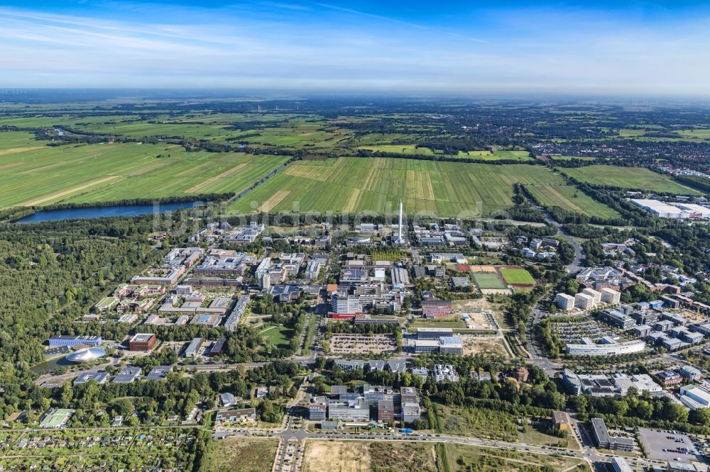 Bremen von oben - Campus- Gebäude der Universität Bremen im Ortsteil Lehe in Bremen, Deutschland