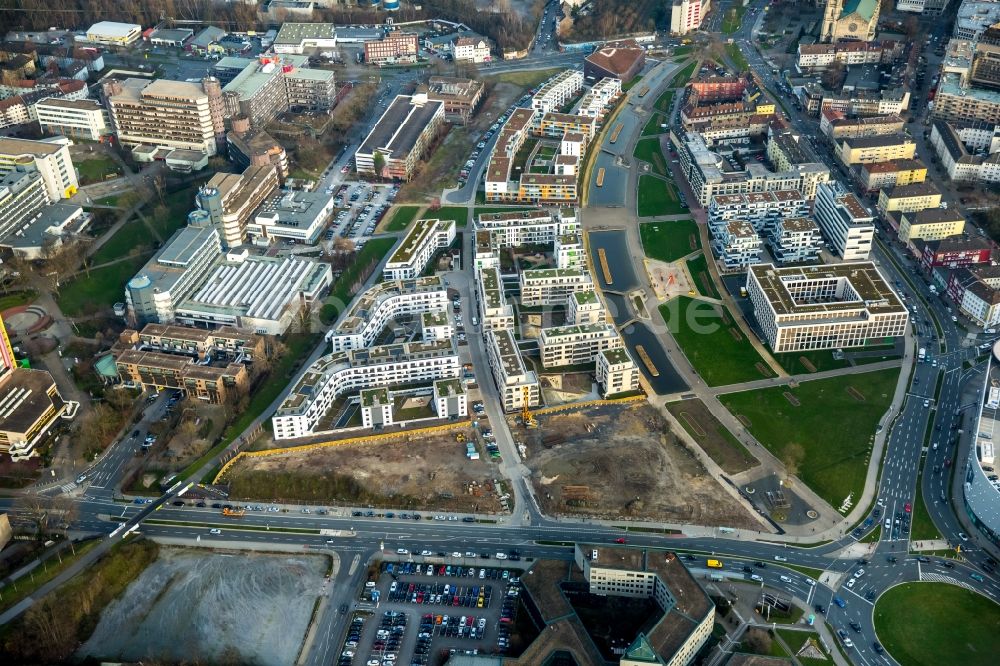 Luftbild Essen - Campus- Gebäude der Universität Duisburg-Essen in Essen im Bundesland Nordrhein-Westfalen